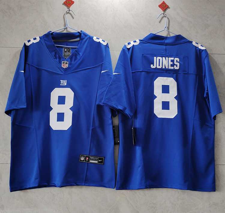 Men%27s New York Giants #8 Daniel Jones Blue 2023 F.U.S.E. Vapor Untouchable Limited Stitched Jersey->new york jets->NFL Jersey